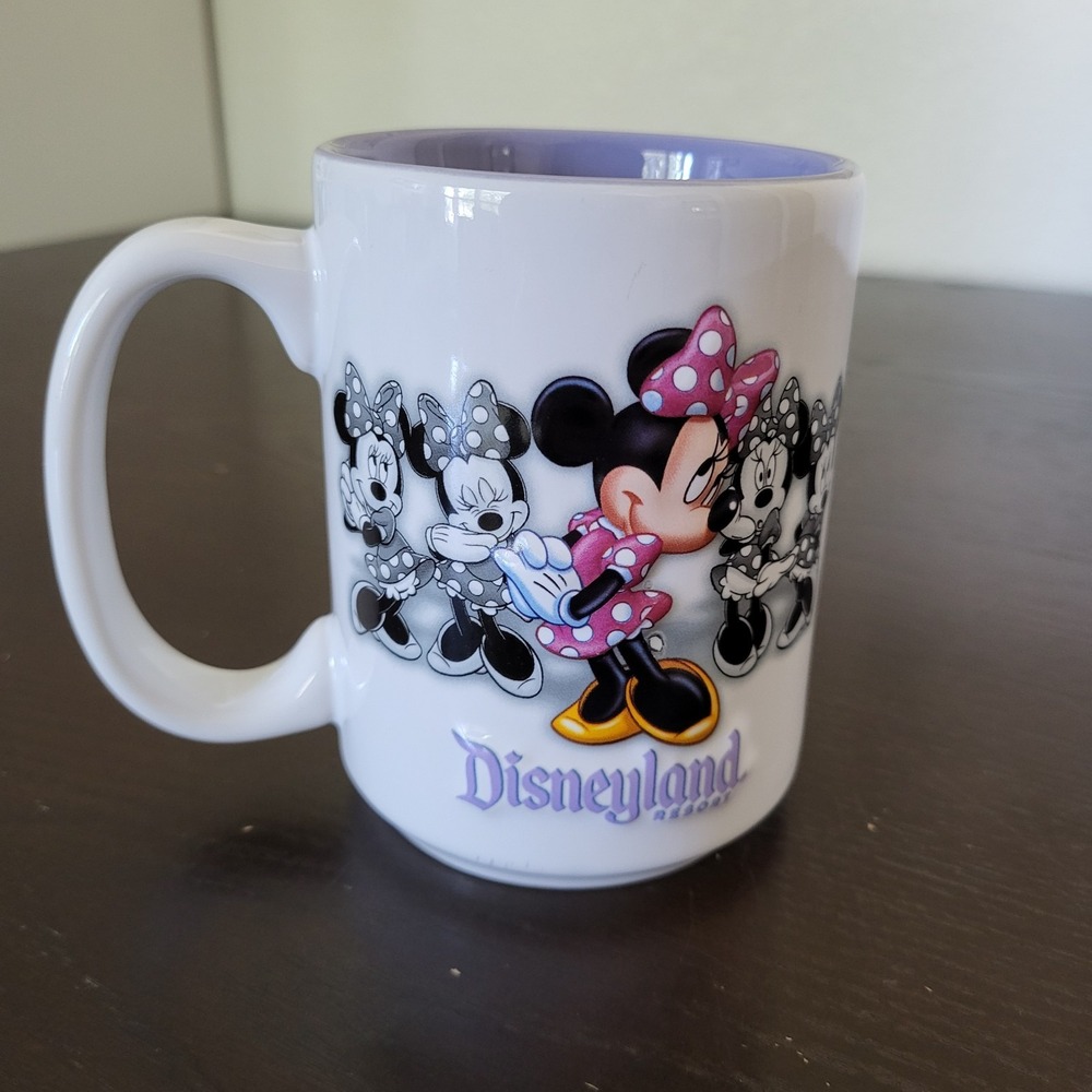 Disney Parks Minnie Mouse 3D Ceramic Mug Purple Interior Disneyland Resort